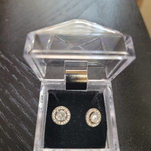 Sterling Silver CZ Stud Earrings